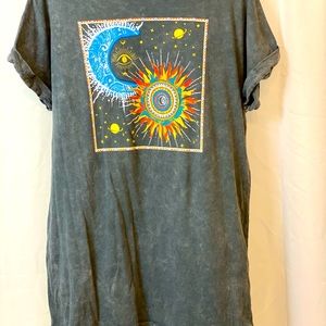 CAUTION TO THE WIND DISTRESSED MIDI DRESS